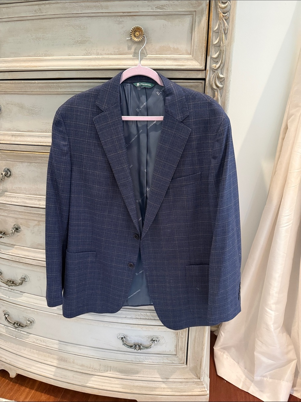 Men's Navy Plaid Blazer